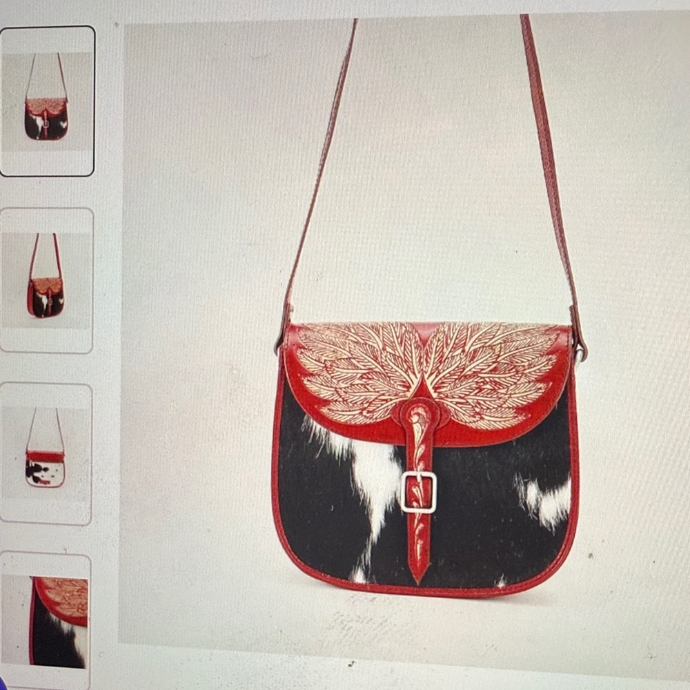 Elegant Red and Black Crossbody Bag
